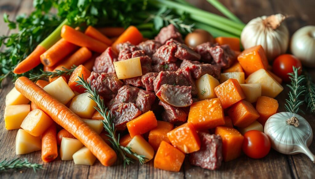 Beef stew ingredients