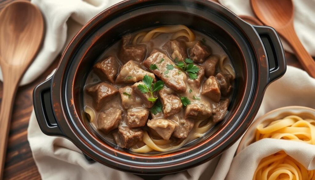 Crockpot Beef Stroganoff recipe