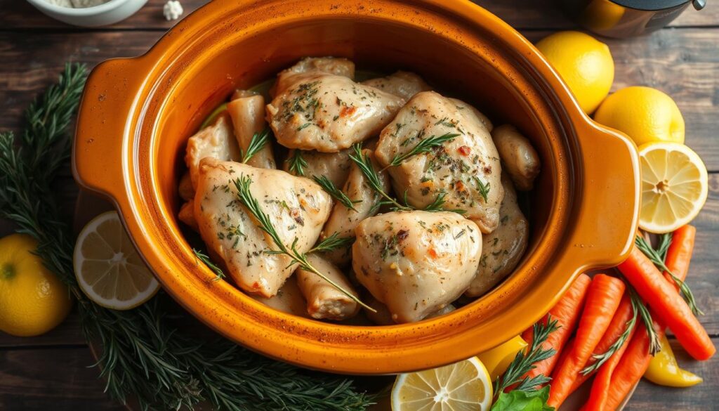 Crockpot Lemon Herb Chicken recipe