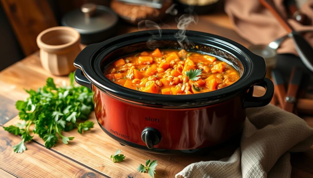 Crockpot Lentil and Sweet Potato Stew recipe