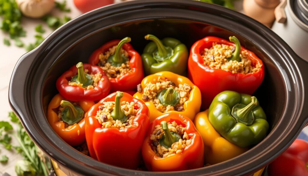 Crockpot Stuffed Bell Peppers recipe