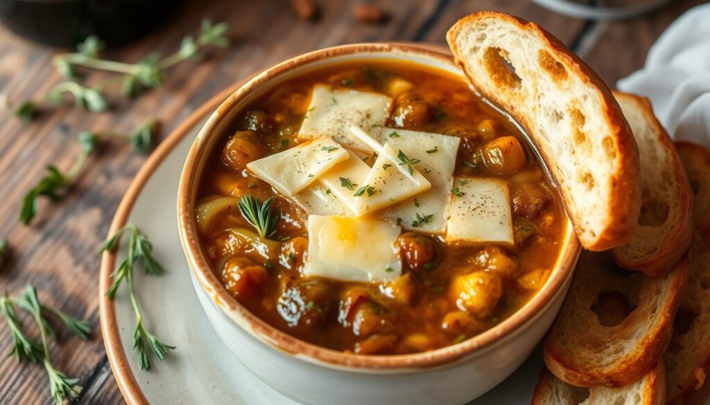 Homemade French onion soup