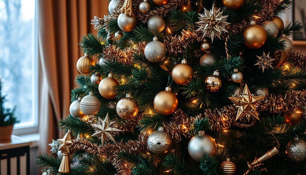 Sparkle and Shine: Dazzling Metallic Christmas Tree Decor Ideas