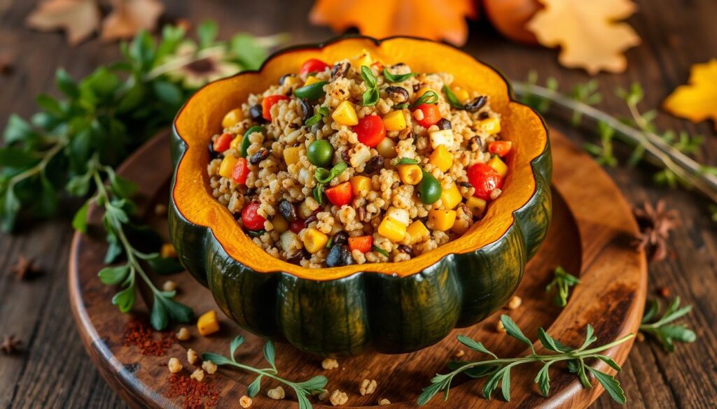 Stuffed acorn squash