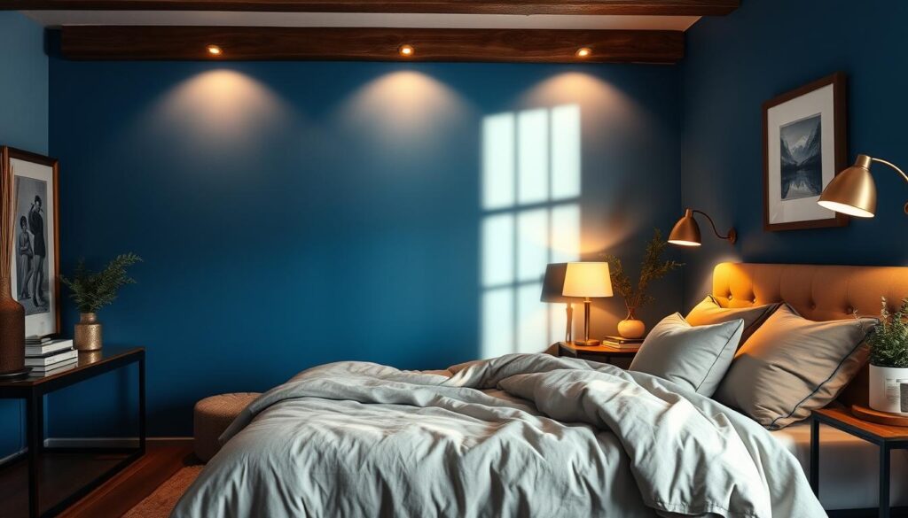 blue accent wall