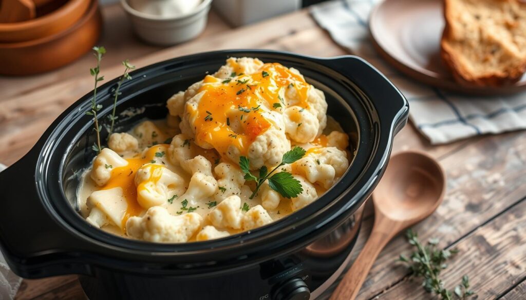 crock pot cauliflower gratin