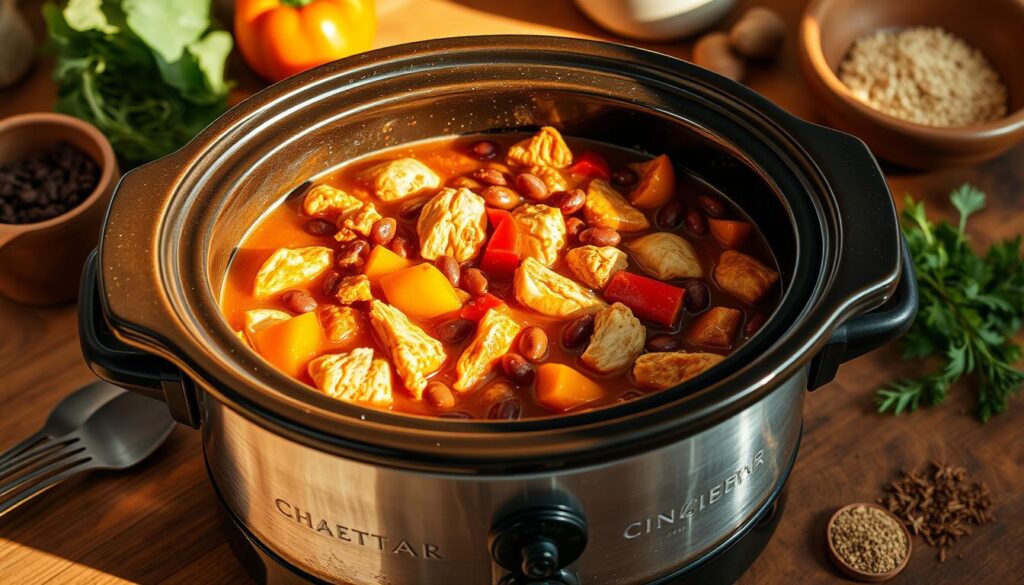 crockpot with chicken chili