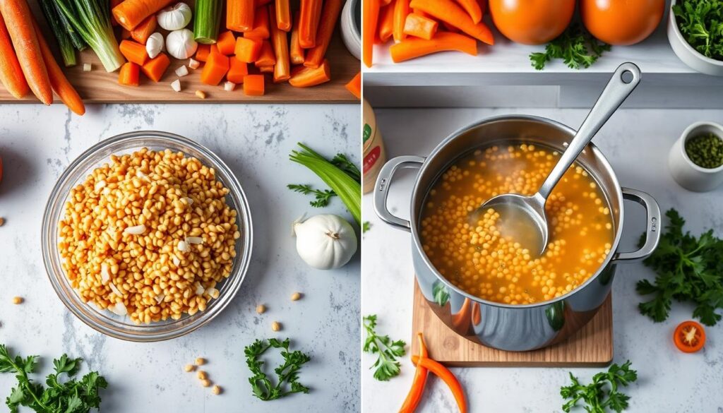 lentil soup cooking steps