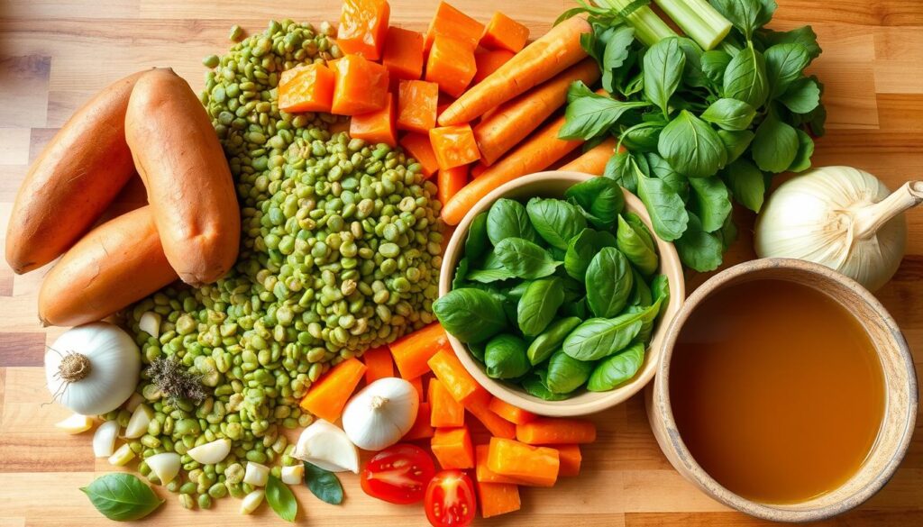 lentil sweet potato stew ingredients