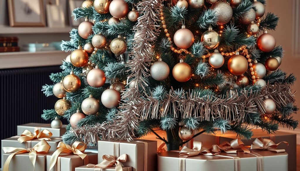 metallic Christmas decor