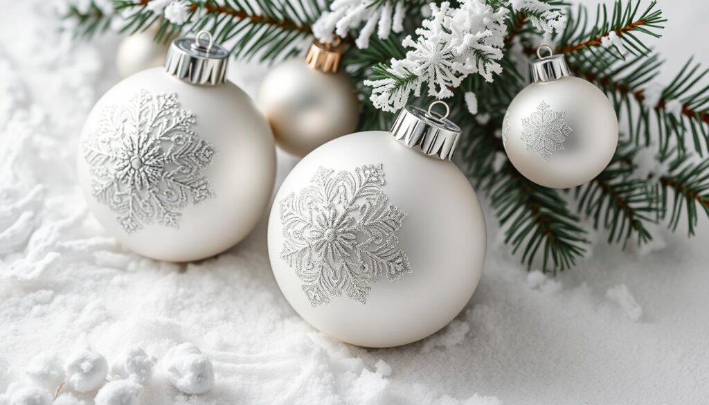 white Christmas ornaments