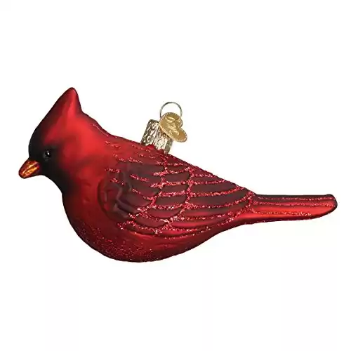 Old World Christmas Ornaments: Bird Watcher Collection Glass Blown Ornaments for Christmas Tree,Northern Cardinal