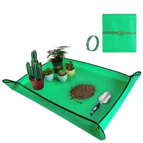 Large Repotting Mat for Plant Transplanting and Mess Control 39.5 x 31.5 Thickened Waterproof Potting Tray Succulent Potting Mat Portable Gardening Mat Plant Gifts for Women Men