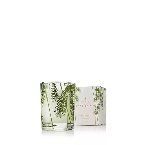 Thymes Frasier Fir Pine Needle Votive Candle Scented Candle with Notes of Siberian Fir, Cedarwood, and Sandalwood Holiday Candle with a Luxury Home Fragrance (2 oz)