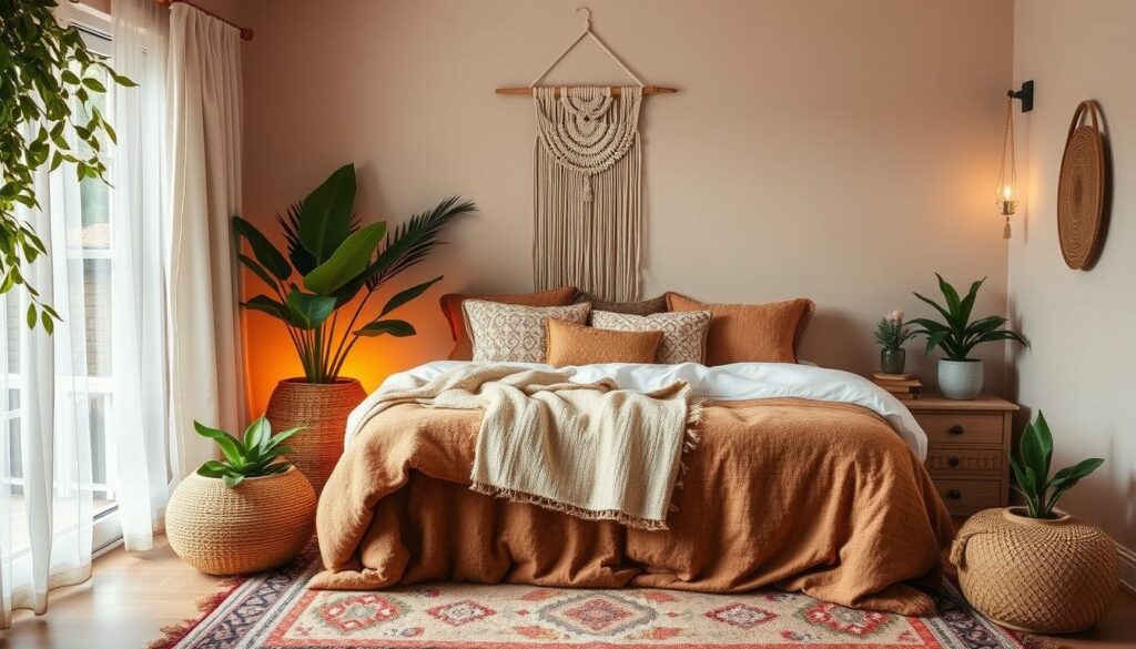 Modern Boho Bedrooms: Mixing Warm Colors with Global Patterns