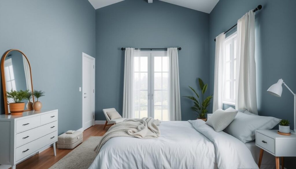 Tranquil blue bedroom