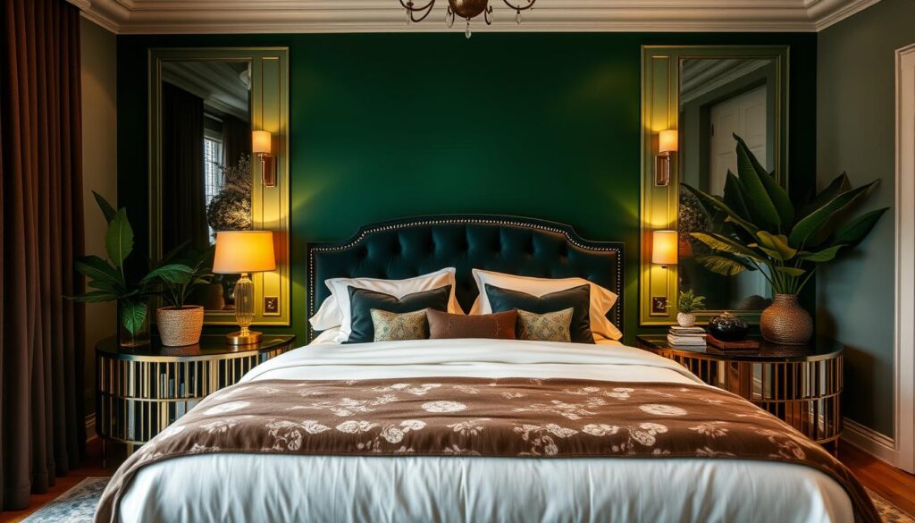 emerald green bedroom