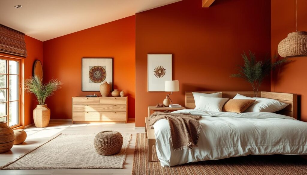 modern terracotta bedroom