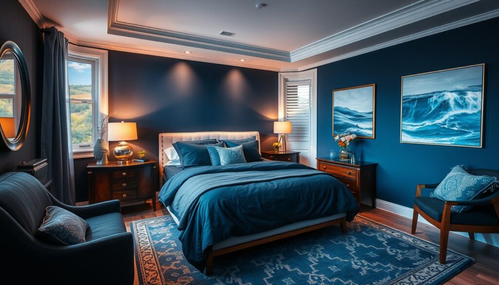 navy bedroom decor