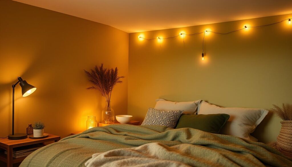 warm bedroom lighting