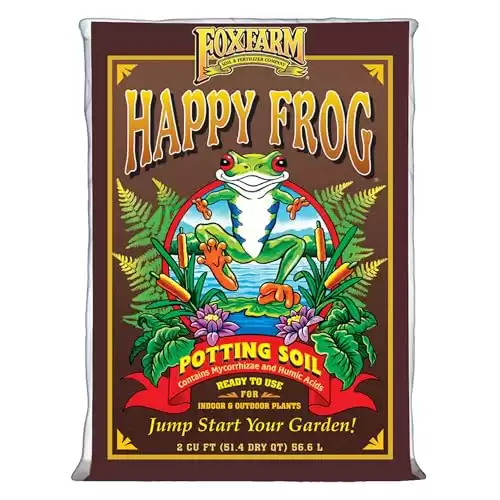 FoxFarm Happy Frog Potting Soil, 2cu ft - for Indoor/Outdoor Container Plants, Improves Root Efficiency, pH Adjusted for Optimal Nutrient Uptake - Contains Mycorrhizae and Humic Acids