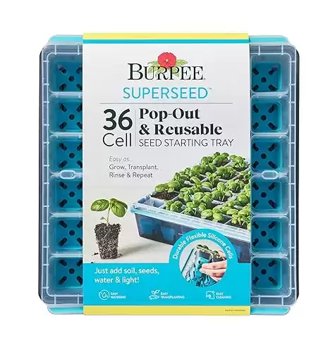 Burpee SuperSeed Seed Starting Tray | 36 Cell Reusable Seed Starter Tray | for Starting Vegetable, Flower & Herb Seeds | Indoor Grow Kit for Plant Seedlings | for Germination Success