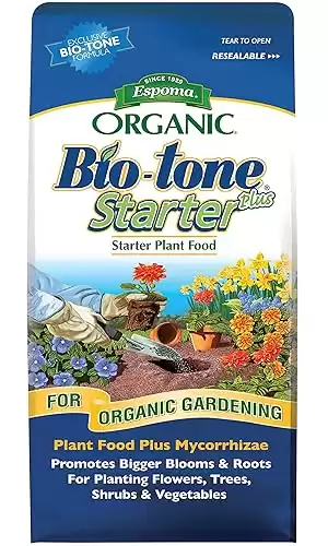 Espoma Organic Bio-Tone Starter Plus 4-3-3 Natural & Organic Food with Both Endo & Ecto Mycorrhizae; 8 lb. Bag; The Ultimate Starter Plant Food