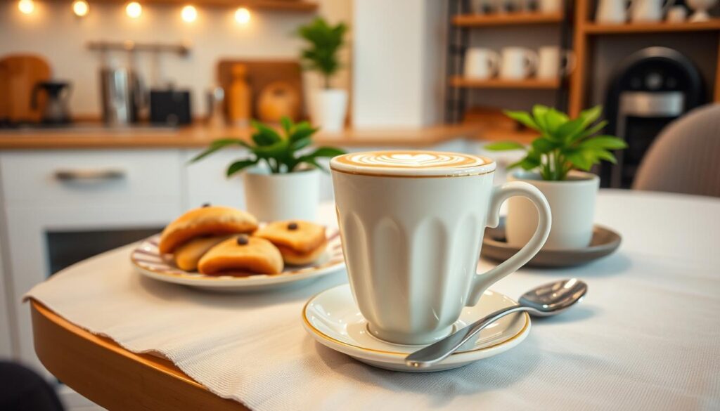 Cafe-style coffee presentation at home