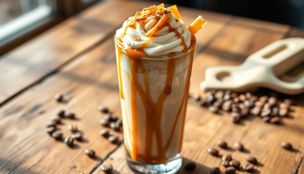 Caramel Frappuccino with Homemade Whipped Cream