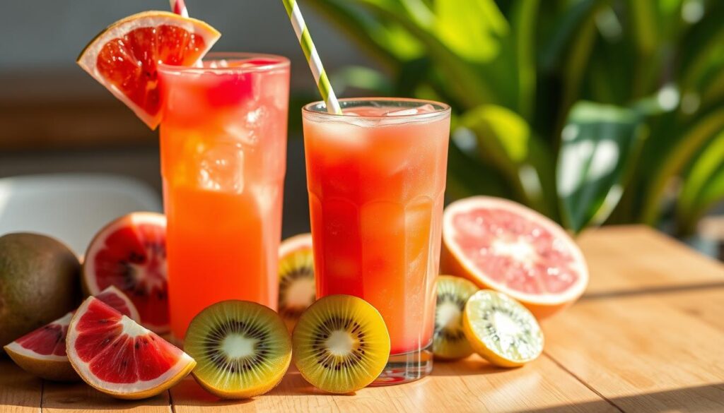 Kiwi Starfruit Refresher tropical homemade fruit drink