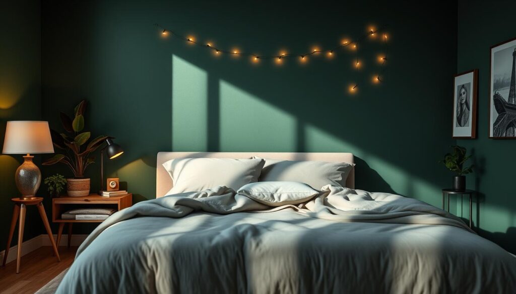 Mood Lighting in Green Bedroom