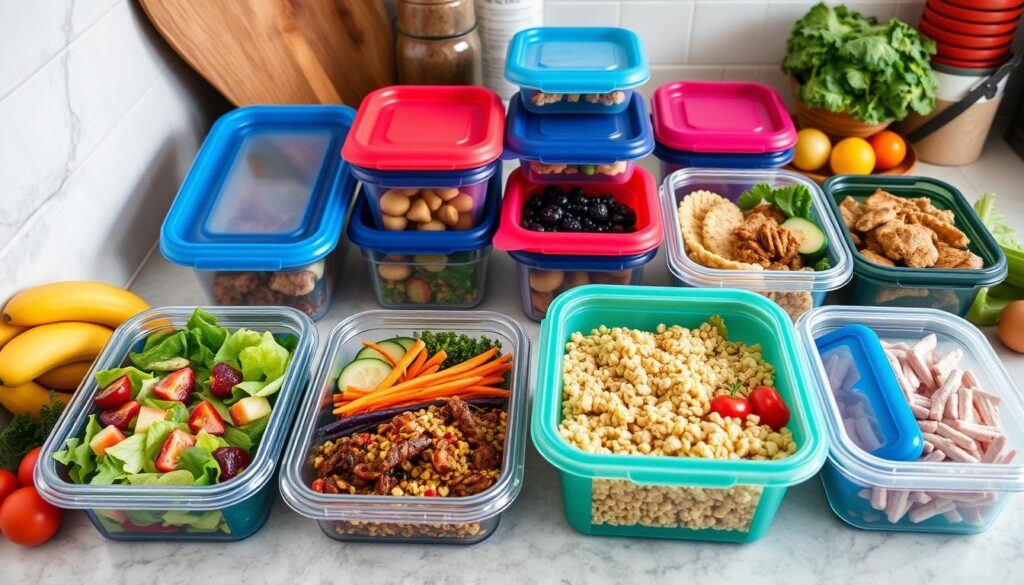 Portion-sized storage containers for meal prep