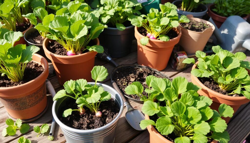 growing radishes in containers