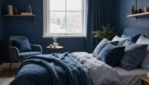 How to Style a Moody Blue Bedroom for Winter